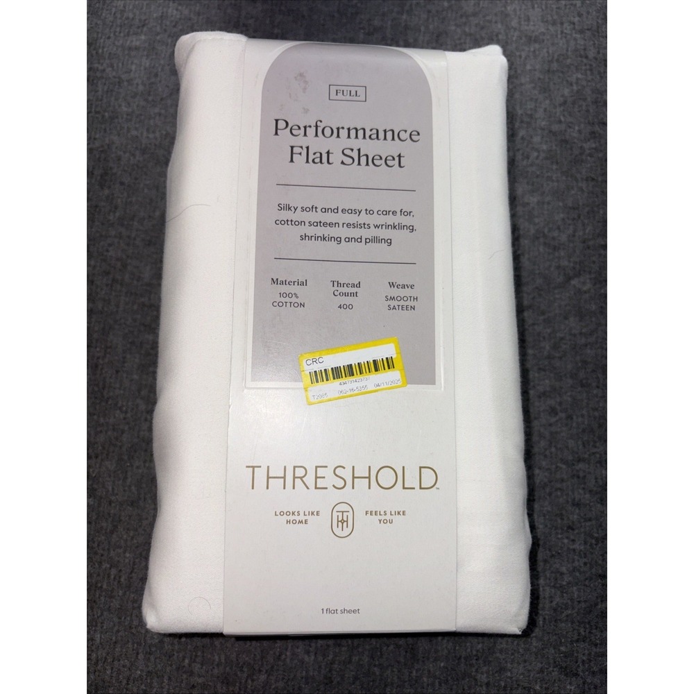 Threshold Full‎ 400 Thread Count Performance Flat Sheet Sour Cream 100% Cotton